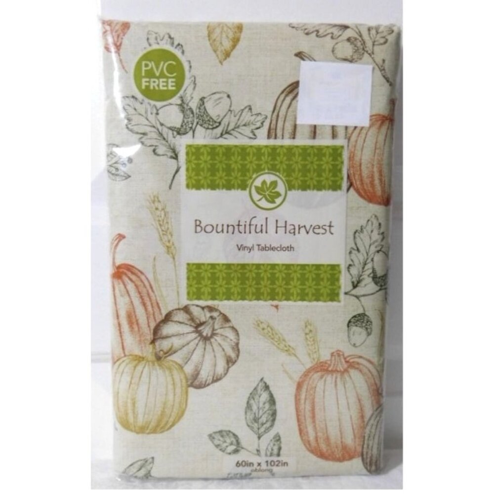 Elrene Home Bountiful Harvest Vinyl Flannel Back Tablecloth
